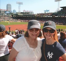 Julie and Marianne at Red Sox vs Yankee game at Fenway Park